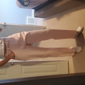 Pink wide leg jeans